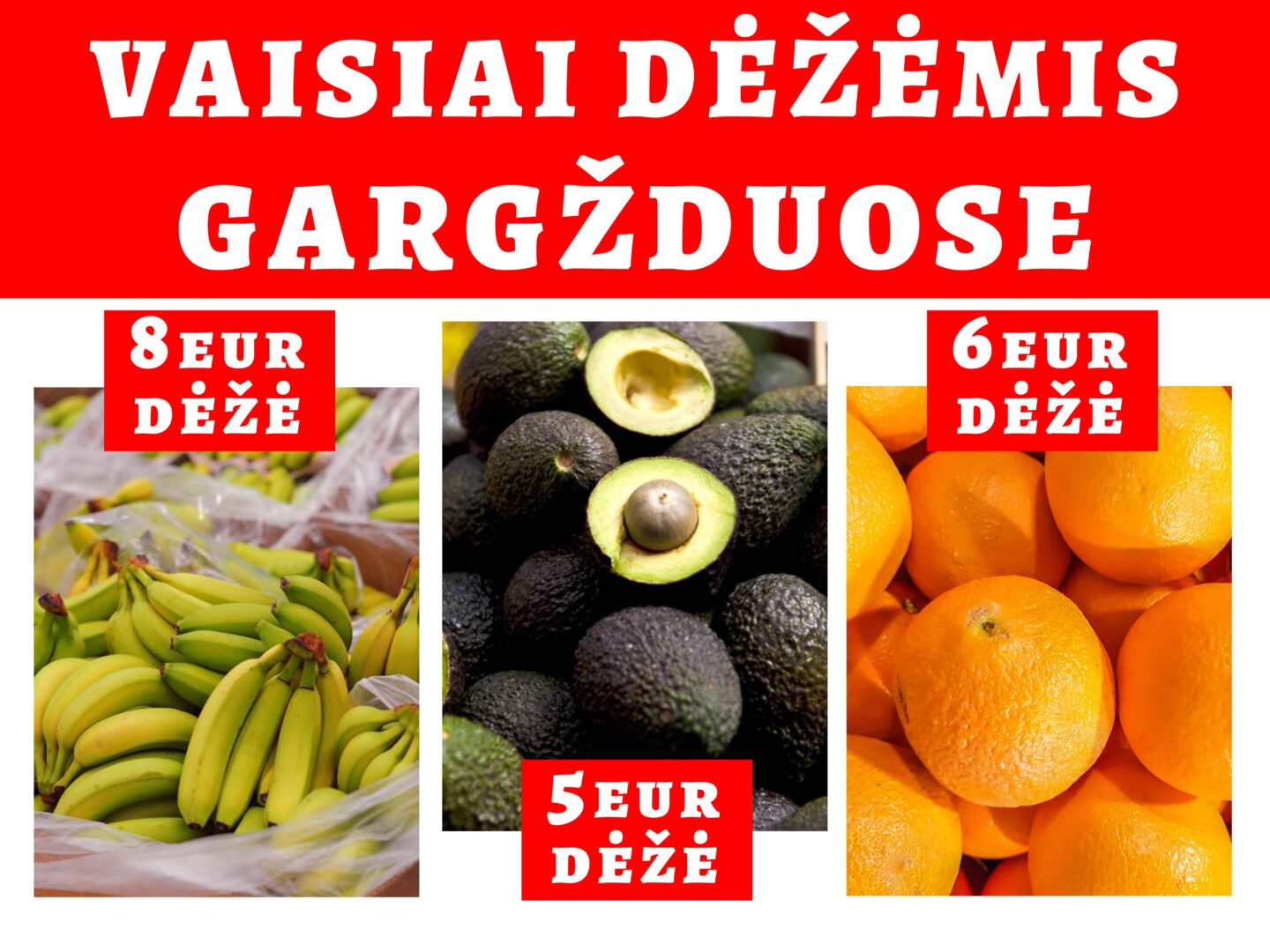 Vaisiai dėžėmis Gargžduose