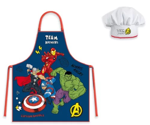 Vaikiška virtuvės šefo prijuostė su kepure Avengers Always Angry