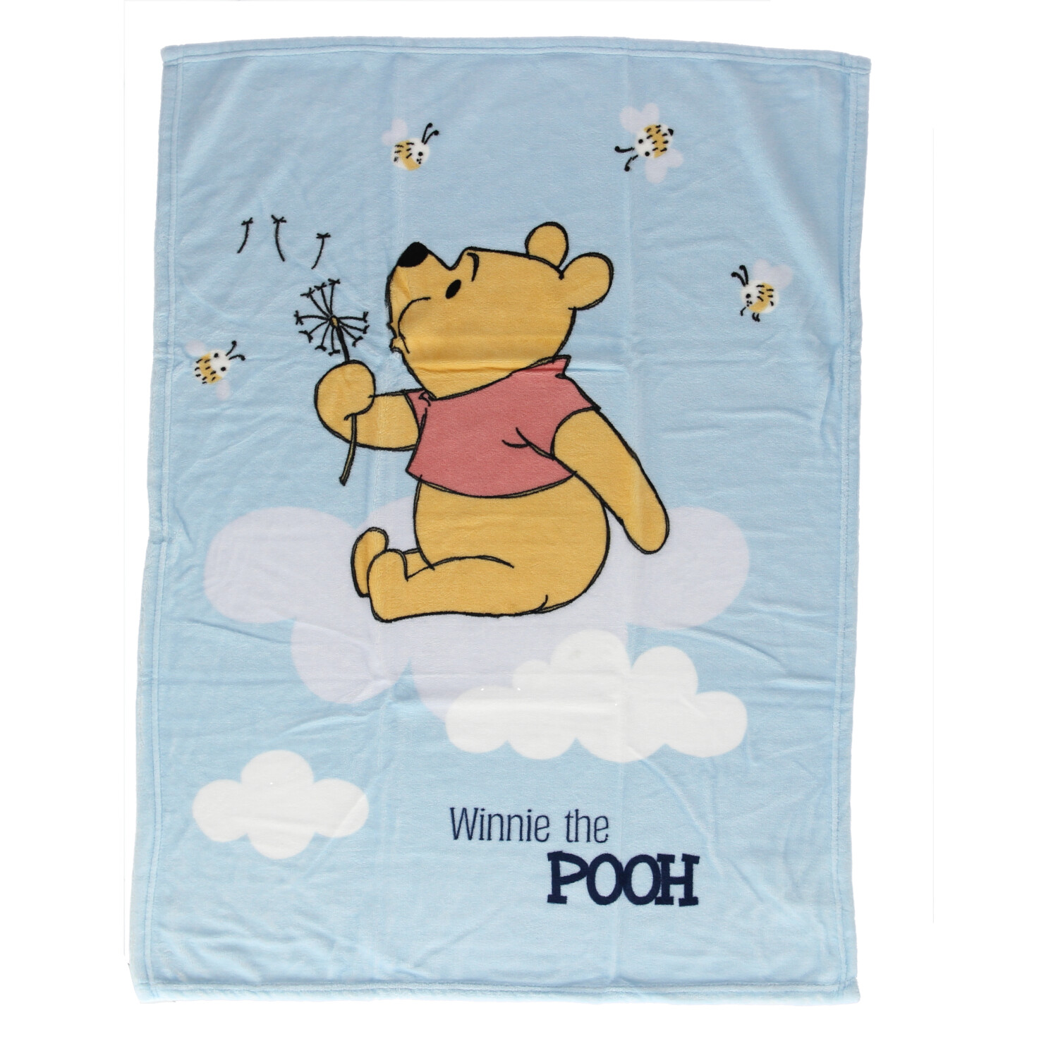 Koralų vilnos mėlynas pledas Winnie the Pooh