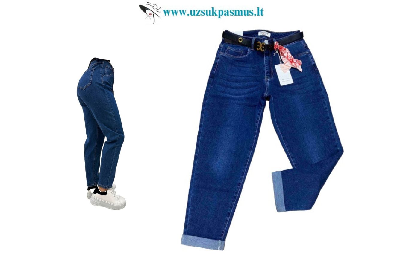 Labai patogūs Mom fit džinsai su diržu