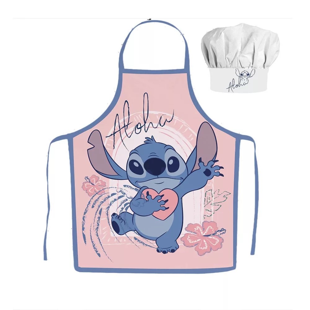 Vaikiška virtuvės šefo prijuostė su kepure Lilo and Stitch Aloha