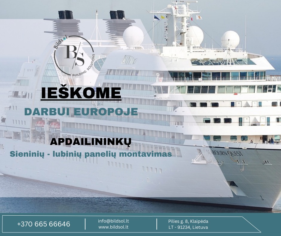 Ieškome apdailinkų darbui Europoje.