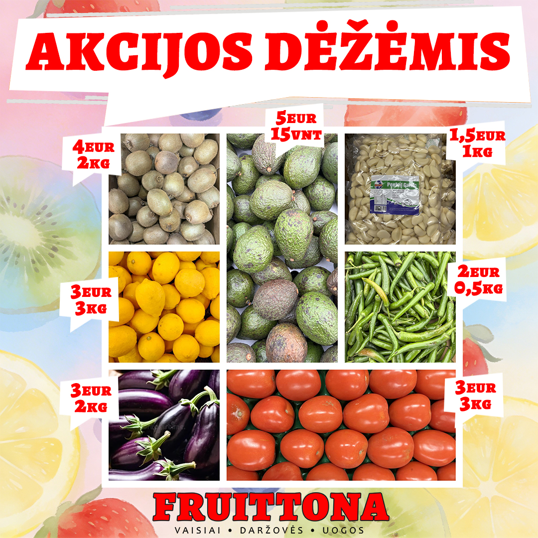 Vaisiai ir daržovėmis AKCIJOS DĖŽĖMIS